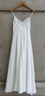WHITE MAXI W CROCHET DRESS
