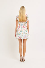 WHITE MULTI COLOR MINI DRESS