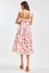 PINK GARDENIA MIDI DRESS