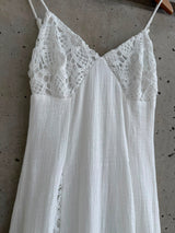 WHITE MAXI W CROCHET DRESS