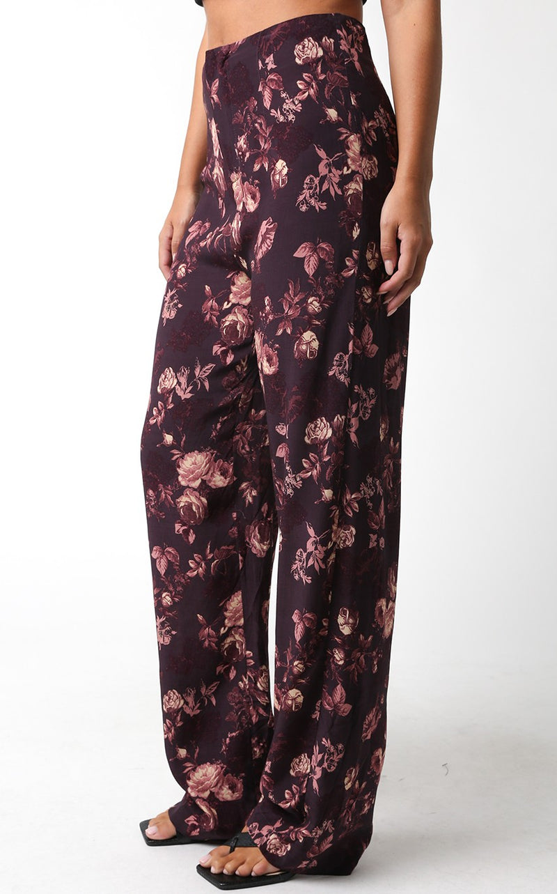 BROWN FLORAL PANT