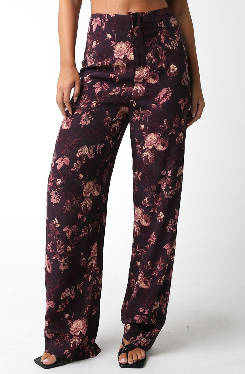 BROWN FLORAL PANT