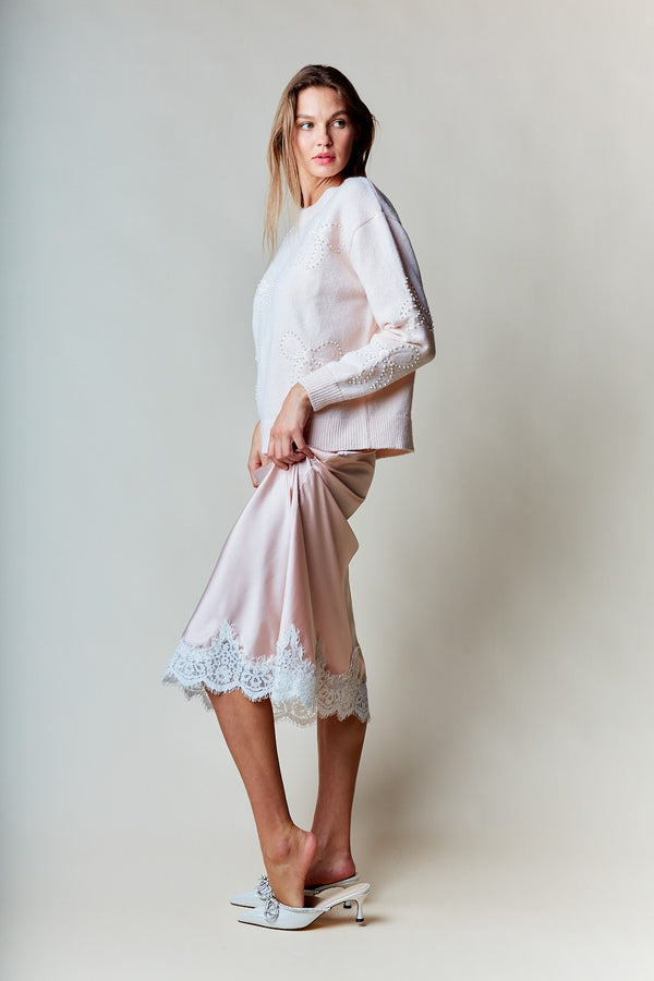 JACKIE SATIN MIDI SKIRT