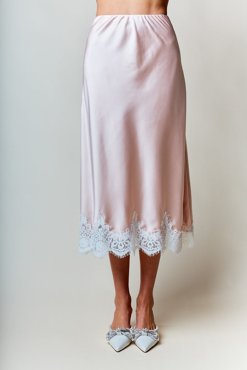 JACKIE SATIN MIDI SKIRT