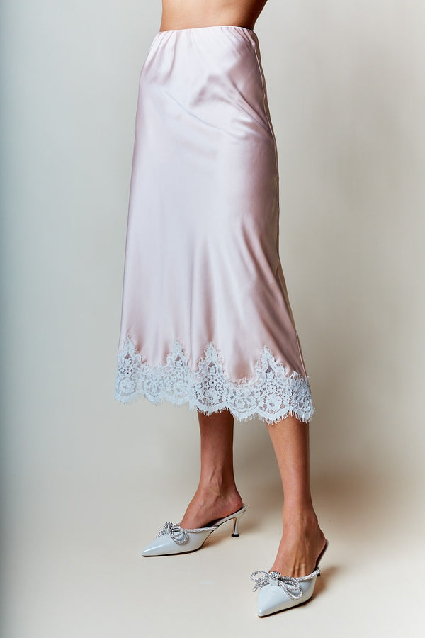 JACKIE SATIN MIDI SKIRT