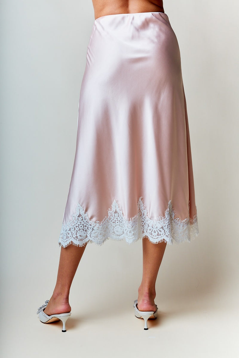 JACKIE SATIN MIDI SKIRT