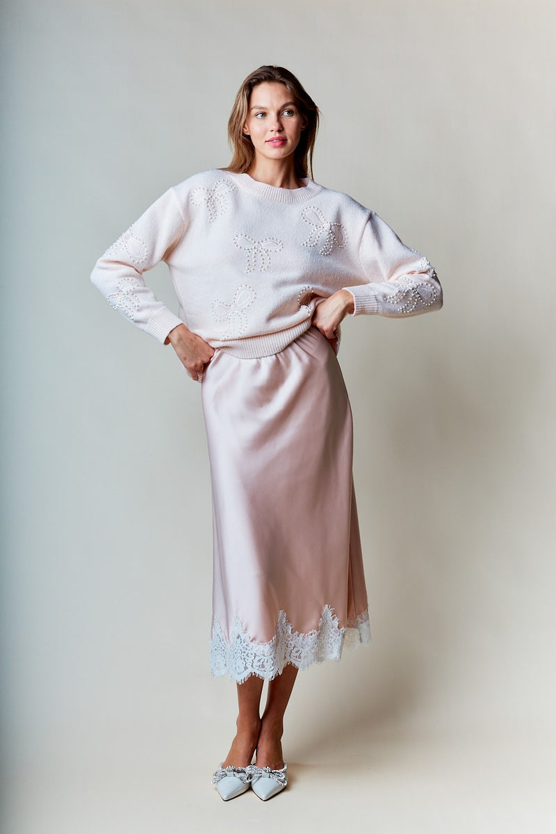 JACKIE SATIN MIDI SKIRT