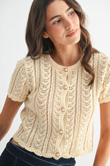 LYDIA LACE-KNIT TOP