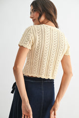 LYDIA LACE-KNIT TOP