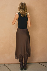 ELLA SATIN MIDI SKIRT