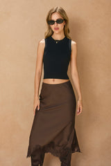 ELLA SATIN MIDI SKIRT