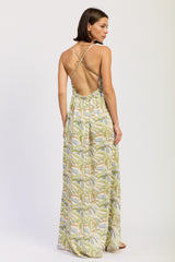GREEN LACE CUT DRESS