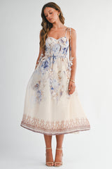 LILAC FLORAL MIDI DRESS