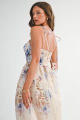 LILAC FLORAL MIDI DRESS