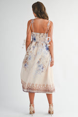 LILAC FLORAL MIDI DRESS