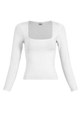 BASIC SQUARE NECK LONG SLEEVE TOP