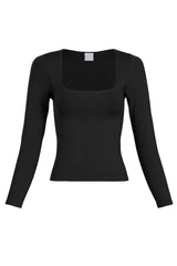BASIC SQUARE NECK LONG SLEEVE TOP