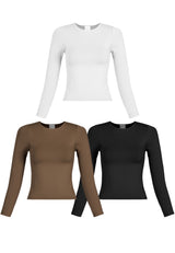 BASIC LONG SLEEVE TOP (HIGH NECKLINE)