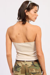 HALTER NECK TOP WITH CUTOUT