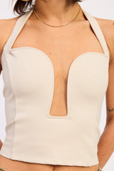 HALTER NECK TOP WITH CUTOUT