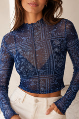 PAISLEY MESH TOP