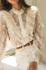 RUFFLE SHEER BLOUSE
