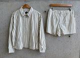 GRAY STRIPES JACKET & SHORT SET
