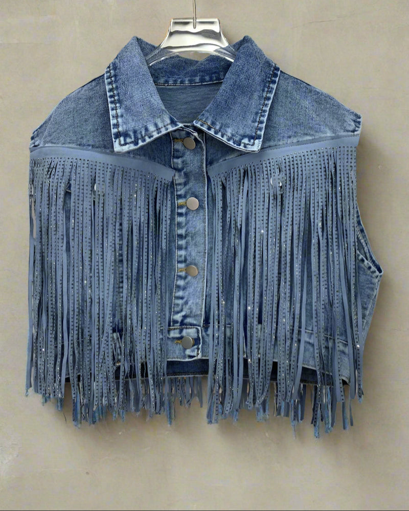 PAU DENIM VEST TOP