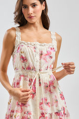 PINK GARDENIA MIDI DRESS