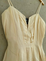 BEIGE VCUT PEPLUM TOP
