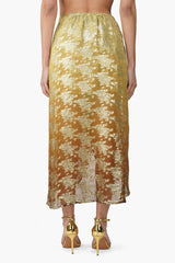 FLORAL GOLDEN MIDI SKIRT