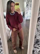 WINE LACE SWEATER