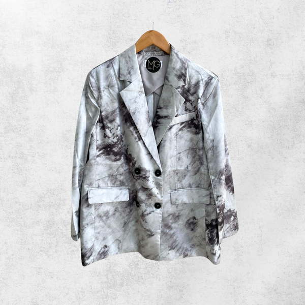 Gray Tie Dye Blazer