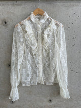 RUFFLE SHEER BLOUSE