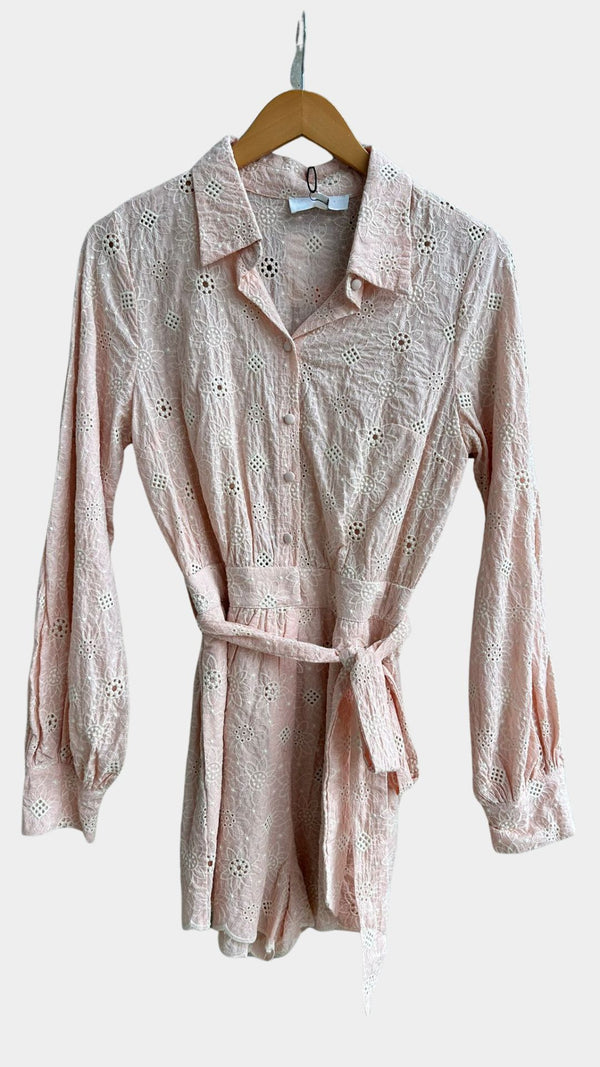 Eyelet Pink Romper