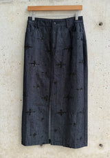 EMBELLISHED JEAN SKIRT