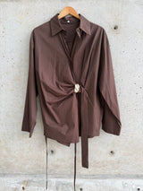 BROWN BUTTONED GOLD