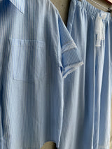 BLUE STRIPES LACE DETAIL SET