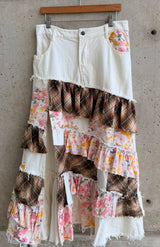 PATCHWORK JEAN SKIRT