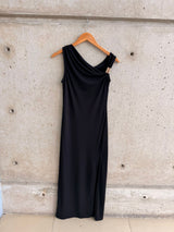 COLUMN DRESS BLK