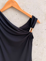 COLUMN DRESS BLK