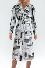 NEWSPAPER MIDI DRESS