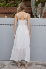 WHT LACE TRIM DRESS