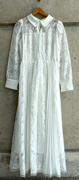 LACE WHT MAXI DRESS