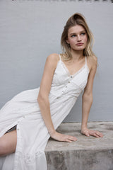 WHT LACE TRIM DRESS