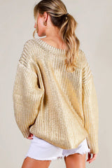 Metallic Gold Sweater