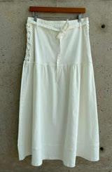 WHITE DENIM SKIRT W LACE