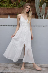 WHT LACE TRIM DRESS